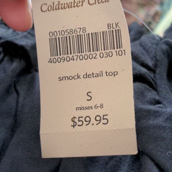 Coldwater Creek NWT Black Summer Weight top small - Picture 3 of 3